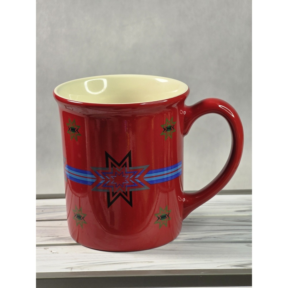Pendleton Woolen Mills Red Sioux Stars Blanket Mug Legendary Series 18 oz